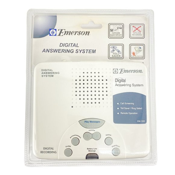 Emerson Digital Answering System EM-1200 Voice Activated Recording Ring Select - Picture 1 of 6